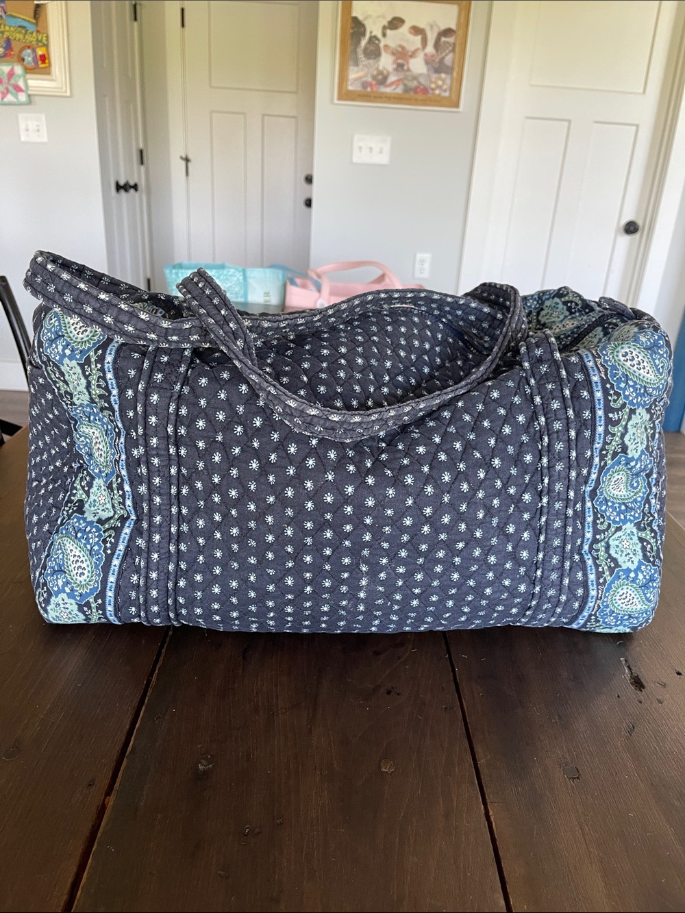 Vintage Quilted Vera Bradley Paisley/Floral Large Duffel Bag